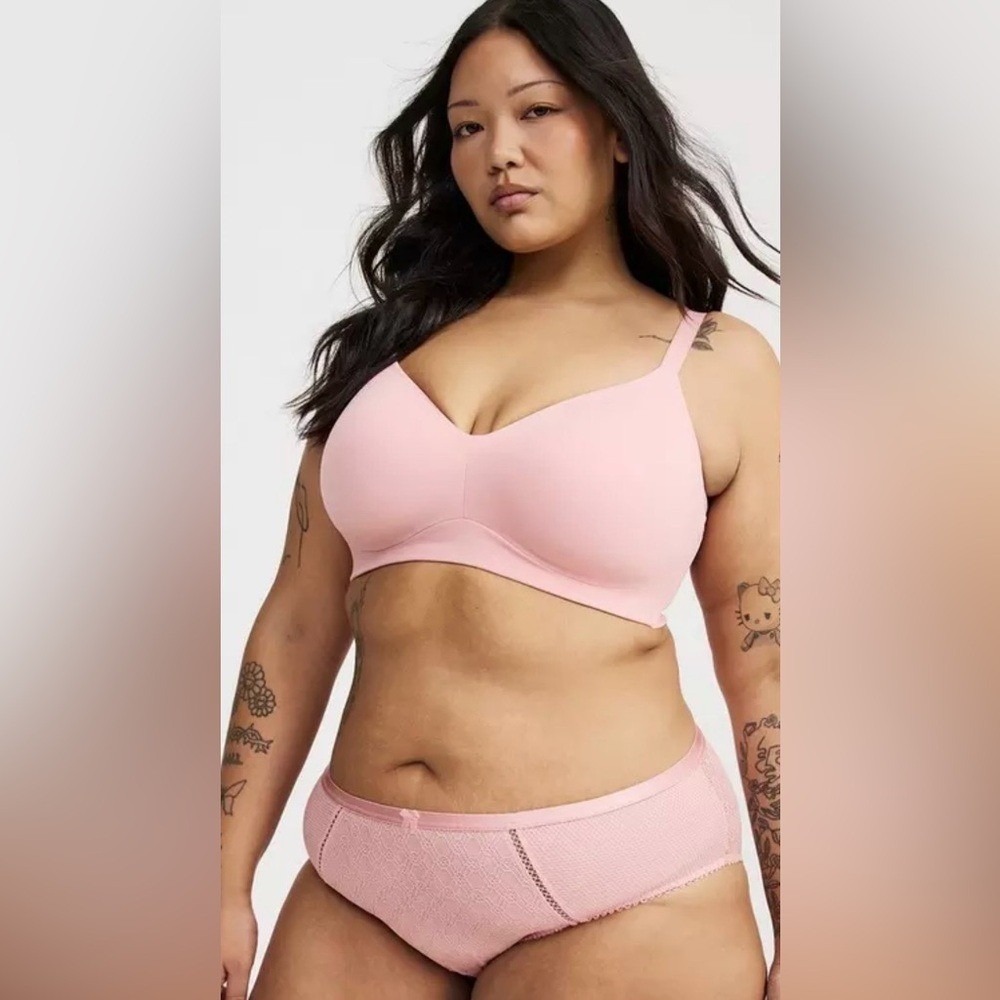 Torrid Bellissima Lace Mid Rise Hipster Panty Size 3X Pink Lot of 2 New